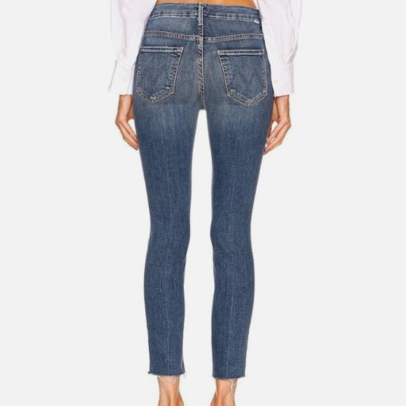 NEW MOTHER high waisted the looker ankle fray Walking on Coals blue skinny 23 - Picture 9 of 9